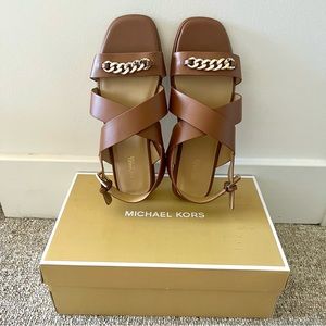 MICHAEL KORS Shawna Chain Sandals Size 9 NWT w Box